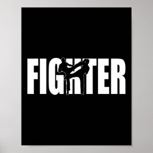 Fighter Mma Kickboxing Muay Thai Mixed Martial Art Poster