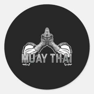 Fighter Muay Thai Sports Mma Martial Arts Thailand Classic Round Sticker