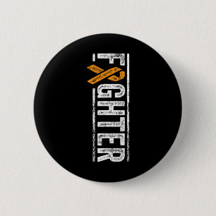 Fighter Orange Ribbon Leukaemia Awareness Cancer P 6 Cm Round Badge