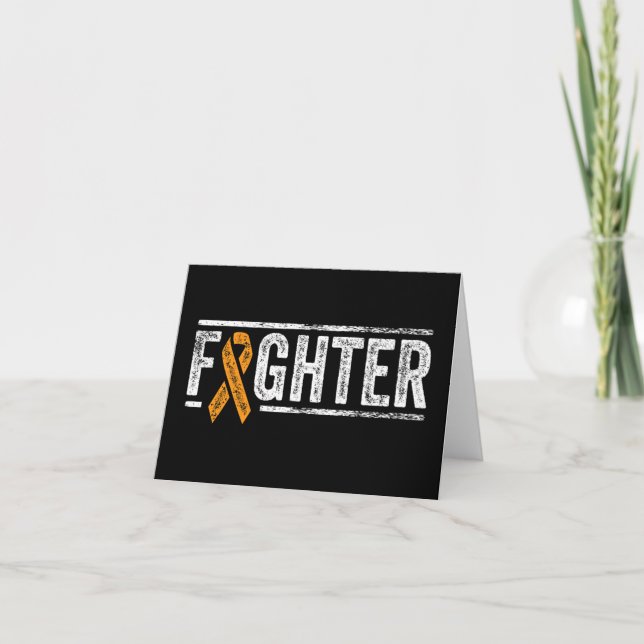 Fighter Orange Ribbon Leukaemia Awareness Cancer P Card (Front)
