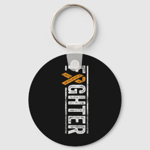 Fighter Orange Ribbon Leukaemia Awareness Cancer P Key Ring