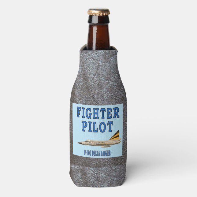 FIGHTER PILOT F-102 DELTA DAGGER BOTTLE COOLER (Bottle Front)