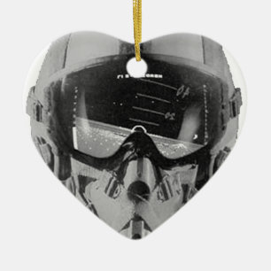Fighter Pilot Helmet and Altimeter Ceramic Tree Decoration
