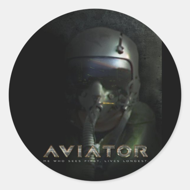 Fighter Pilot Hud Helmet Classic Round Sticker (Front)
