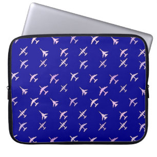 Fighter planes, on navy blue laptop sleeve
