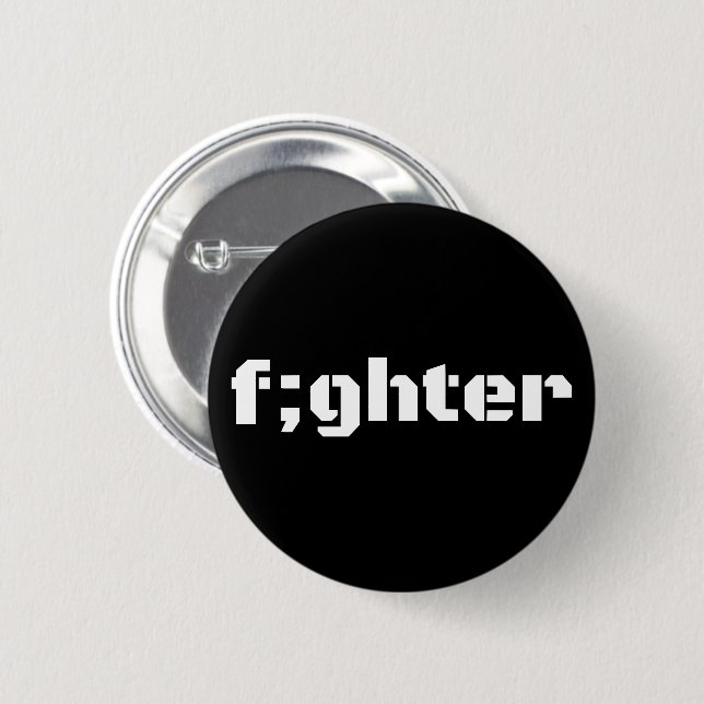 Fighter Semicolon Awareness Customisable 6 Cm Round Badge (Front & Back)
