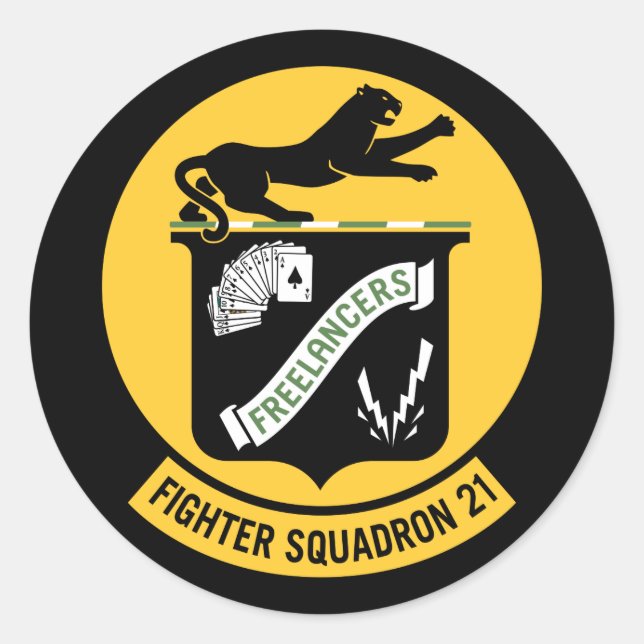 Fighter Squadron Twenty One VF-21 Classic Round Sticker (Front)