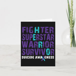Fighter Survivor Suicide Awareness Mental Health Card