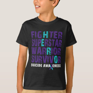 Fighter Survivor Suicide Awareness Mental Health  T-Shirt