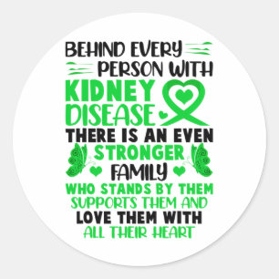 Fighter Women Men Family Kidney Disease Awareness  Classic Round Sticker