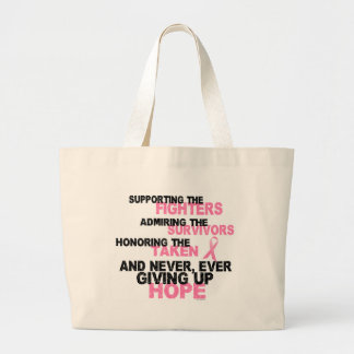 Fighters Survivors Taken 3 Breast Cancer Large Tote Bag