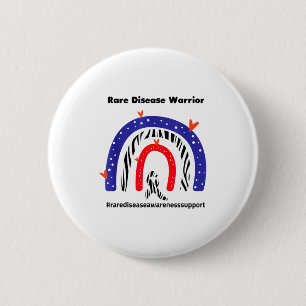 Fighters Wear Blue &amp; Red Ribbon Heart Disease  6 Cm Round Badge