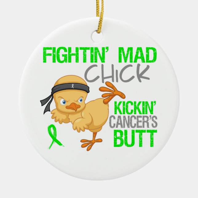 Fightin Chick General Lymphoma Ceramic Tree Decoration (Front)