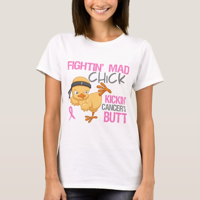 Fightin' Mad Chick Breast Cancer T-Shirt (Front)