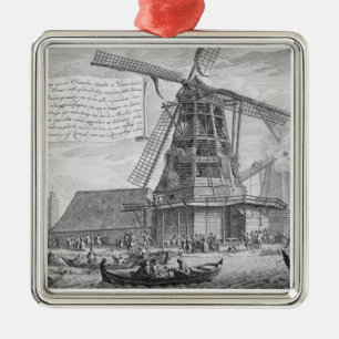 Fighting a fire in a windmill near Worden, from a Metal Tree Decoration