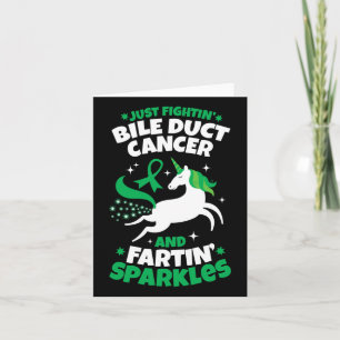 Fighting Bile Duct Cancer Quote Farting Unicorn Aw Card