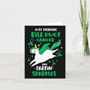 Fighting Bile Duct Cancer Quote Farting Unicorn Aw Card