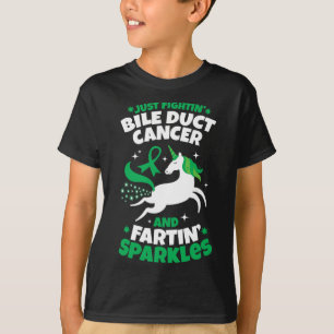 Fighting Bile Duct Cancer Quote Farting Unicorn Aw T-Shirt
