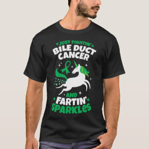 Fighting Bile Duct Cancer Quote Farting Unicorn Aw T-Shirt