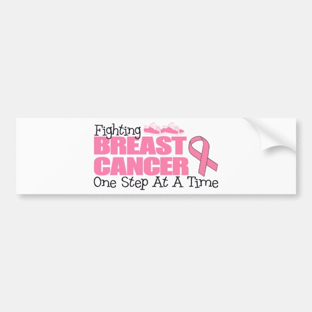 Fighting Breast Cancer One Step At A Time Bumper Sticker (Front)
