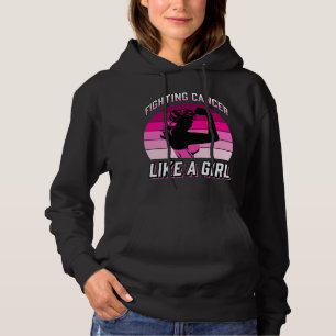 Fighting Cancer Like A Girl Breast Cancer Warrior Hoodie