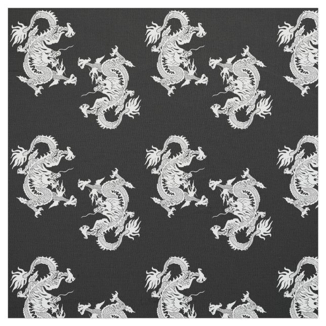 Fighting Chinese dragon pattern  Fabric (Swatch)