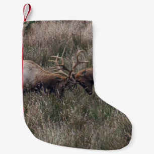 FIGHTING DEERS SMALL CHRISTMAS STOCKING