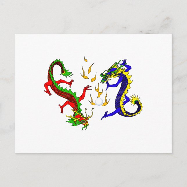 Fighting Dragons Postcard (Front)