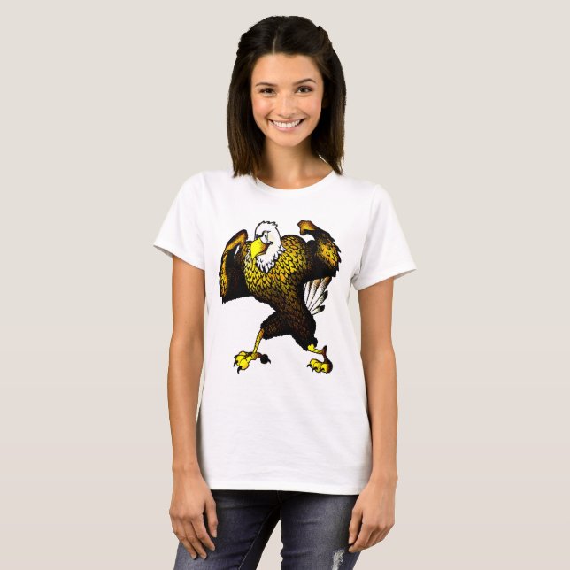 Fighting Eagle Cartoon Womens T-Shirt (Front Full)