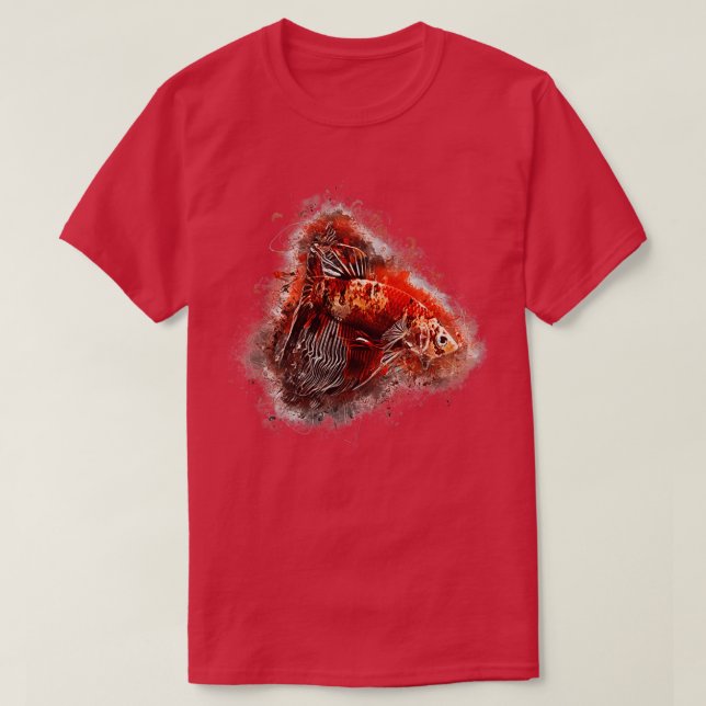 Fighting Fish Koi Halfmoon T-Shirt (Design Front)