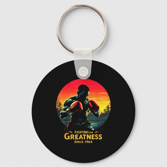 Fighting For Greatness Black History Month Boxing  Key Ring (Front)