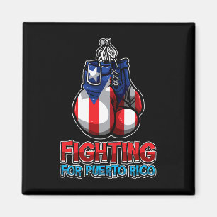 Fighting For Puerto Rico - Puerto Rican Flag - Box Magnet