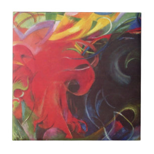 Fighting Forms by Franz Marc, Vintage Fine Art Tile