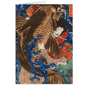 Fighting Giant Carp Kuniyoshi Japanese Fine Art