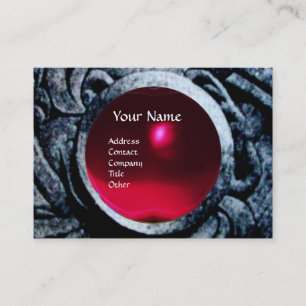 FIGHTING GRYPHONS MONOGRAM platinum black red ruby Business Card