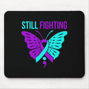 Fighting Happy Suicide Awareness Support Graphic Mouse Pad