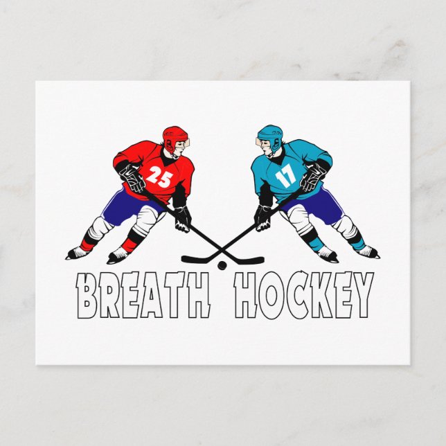 Fighting hockey players postcard (Front)