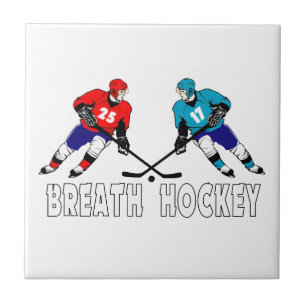 Fighting hockey players tile