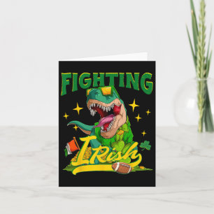 Fighting Irish Footbyll Vintage Dinosaur For Kids  Card