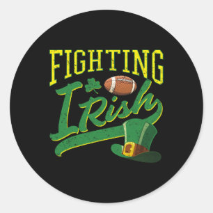 Fighting Irish Footbyll Vintage For Kids Men Famil Classic Round Sticker