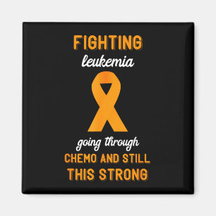 Fighting leukaemia strong orange ribbon leukaemia magnet
