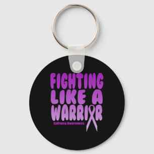 Fighting Like A Warrior! Epilepsy Awareness Key Ring