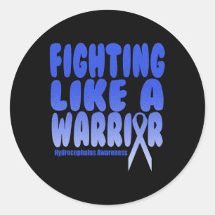Fighting Like a Warrior! Hydrocephalus Awareness  Classic Round Sticker