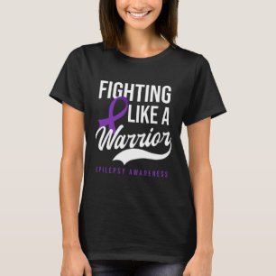 Fighting Like Warrior Design Epilepsy Awareness T-Shirt