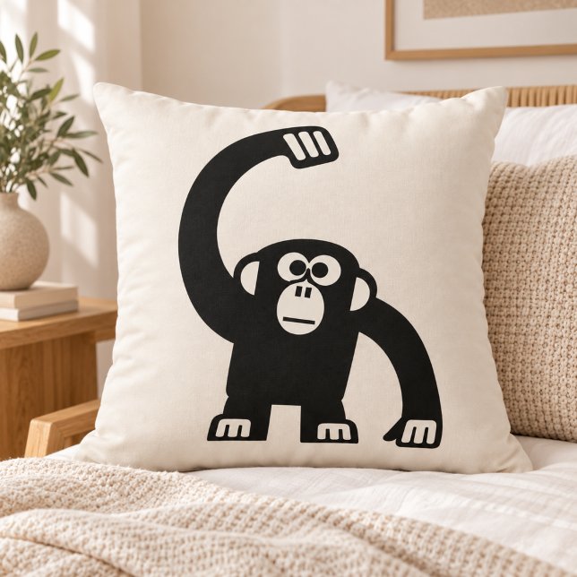 Fighting Monkey Throw Pillow (Creator Uploaded)