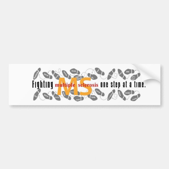 Fighting MS One Step At A Time Bumper Sticker (Front)