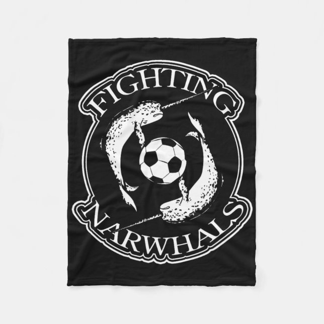 Fighting Narwhals Soccer  Fleece Blanket (Front)