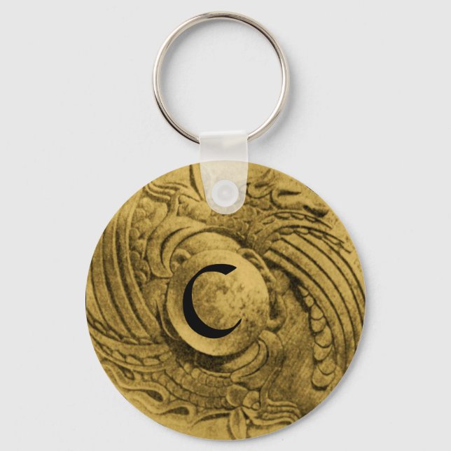 FIGHTING OF GRYPHONS MONOGRAM KEY RING (Front)