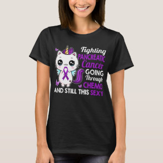 fighting pancreatic cancer cat sexy warrior T-Shirt