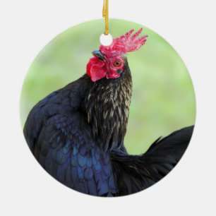 Fighting Rooster Ceramic Tree Decoration